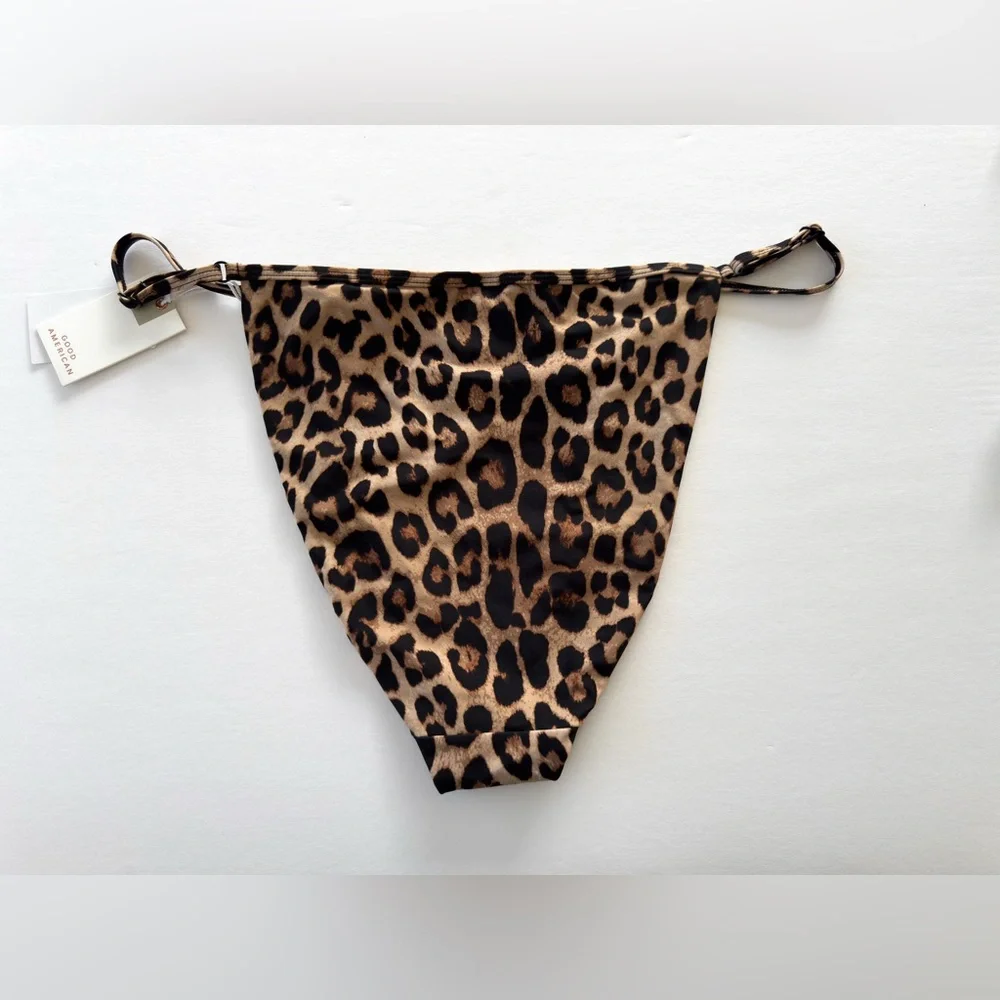 Good American “Perfect Fit” Leopard Bikini Bottom, New With Tags